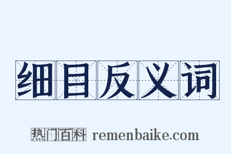 细目反义词是什么意思的图片